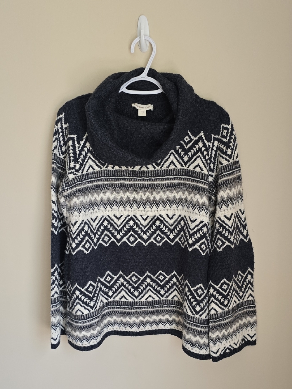 Coldwater Creek Cowl Neck Patterned Sweater